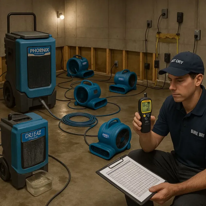 Structural Drying and Dehumidification process in Carlsbad, NM